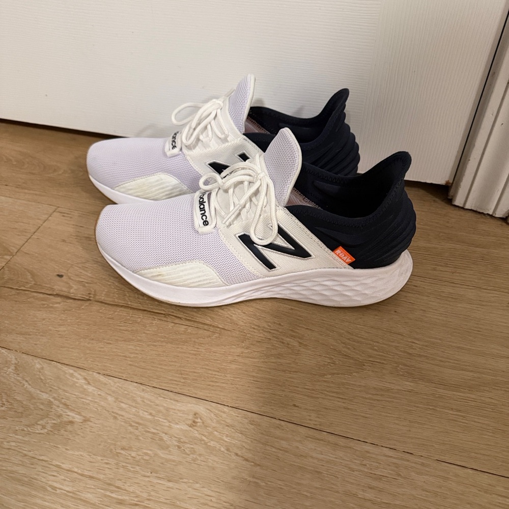 New Balance Roav White and Navy Athletic Shoes